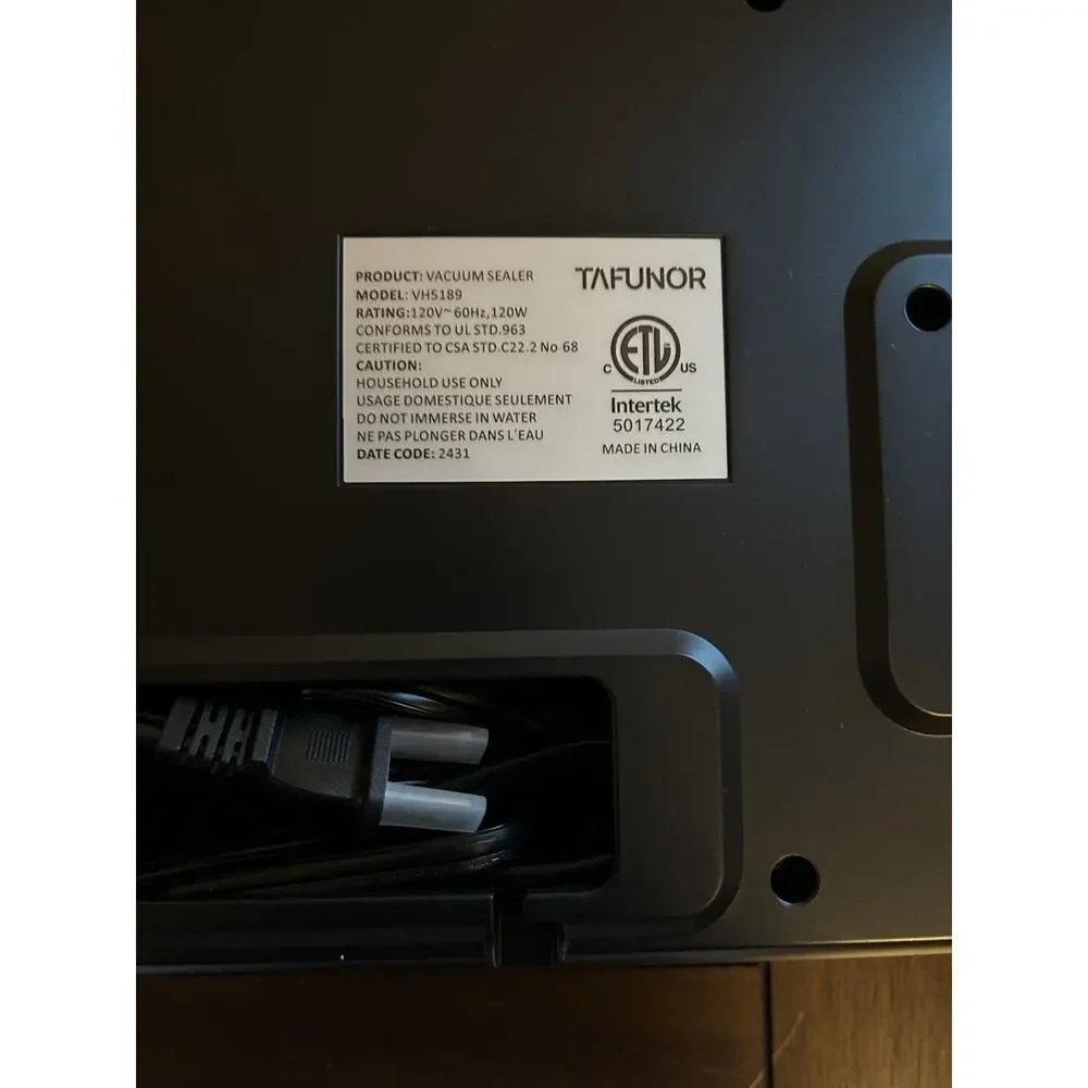 Tafunor VH5189 Vacuum Sealer Machine